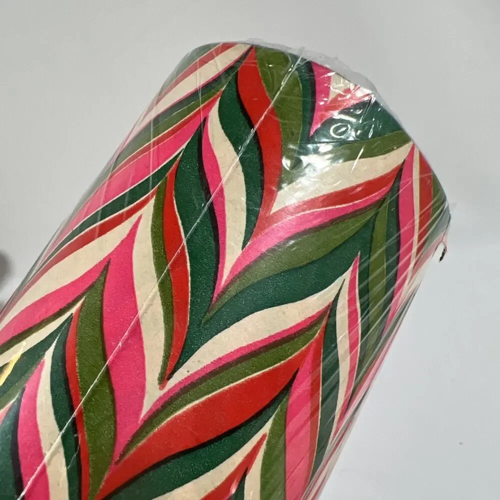 Vintage Roll Gift Wrap Christmas Paper Papercraft Pink Green Mod SEALED Wrapping
